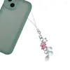 Porte-clés petite fleur pendentif goutte d'eau, sangles de téléphone, lanière de poche, sangle de sac à dos, breloque pour clés de voiture, chaîne de décoration