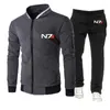 Erkek Trailtsits N7 Mass Effect Logo Baskı 2024 İlkbahar ve Sonbahar Terzini Kendi Kendine Kabul Etme Kapşonlu Pantolon Külot Spor giysileri Kırış
