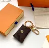 Key Fashion Designer Letter Wallet Keychain Keyring Brown Mini Trinket Gifts 240303