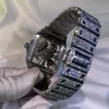 Aangepast ontwerp en luxueuze bezaaid analoge roestvrijstalen ijs ijs vvs duidelijkheid volledige moissaniet diamant hiphop pols horloge