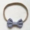 Hair Accessories 20pcs/8C Fashion Cute Striped Bow Nylon Headbands Solid Kawaii Bowknot Soft Hairband Princess Adjustable Elastic Head Bands