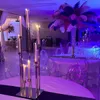 No light no candle)Luxury Chandelier Led Ceiling Lighting Centerpiece Column Geometric Tall sliver Wedding Flower Stand Vase candle stick holder centrepieces