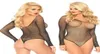 Sexy Frauen Langarm Fishnet Strass Body Trikot Tops Badeanzug Aushöhlen Off Schulter Durchsichtig Overall Overall9632594