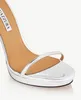 Fashion Aquazzura Olie Plateau Women's White Surface Heel Sandals Shoes Womane Square Square Toe Mule Walking High Cheels Lady Sandalias Box