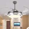 Lustres Moderne rétractable lame ventilateur de plafond lumière LED lustre salle à manger lampe luminaire Suspension PA0482