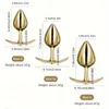 3 Size Anal Beads Crystal Jewelry Love Butt Plug Stimulator Sex Toys Dildo Stainless Steel Anal Plug for Gay Couple Anal Plug 240227