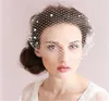 Véus de noiva VA05 Russo Veiling Birdcage Veil Blush Mão Aplicada Pérola Beads Adornada Bandeau Tulle Cage VeilBridal3105660