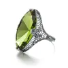 Trendy Peridot Ring Marquise Gemstones Real 925 Sterling Silver Rings For Women Birthstone August Engagement Silver 925 Jewelry 240228