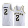 Men Michigan Wolverines J. Poole #2 College Real embroidery jersey Size S-4XL or custom any name or number jersey