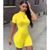 2024 Designer Kurzarm Strampler Sommer Frauen Bodycon Overalls Casual Solide Dünne Playsuits Einteilige Outfits Weibliche Silm Overalls Großhandel Kleidung