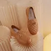 Klänningskor Kvinnor Pumpar 2024 Spring Fashion Metal Chain Water Proof Soft Leather Casual Light Slip on Rain Boots Loafers
