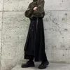 Mannen Broek Mannen Japan Harajuku Streetwear Splice Mode Losse Casual Vintage Wijde Pijpen Rok Vrouwen Gothic Kimono Stadium Kleding