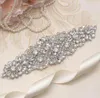 Missrdress Handmade Wedding Sashes Belt Silver Rhinestones Ribbons Bridal Belt and Sash for Wedding Dress YS8498116948