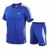 Adultes enfants vêtements de course ensembles hommes maillot de football à manches courtes enfants sport formation uniformes maillots de football survêtement 240228