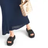 Plattform Sommer Beach Frauen Pantoffeln Outdoor Sliders Designer Sandale Flip Flops Dreieck Raffias Slipper Reisen Freizeitschuhspaziergang Flach schwarze weiße Schuhe