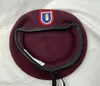 Bérets de l'armée américaine, 82e Division aéroportée, en laine, rouge violacé, sous-lieutenant, chapeau de grade d'officier, toutes tailles