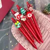 30 stks/partij Leuke Kerst Gel Pen Kawaii Cartoon Kerstman Sneeuwpoppen Elanden Boom Schrijven Pennen Zwarte Inkt School Kantoorbenodigdheden Geschenken