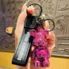 Keychains Designers keychain gradient bear trend male exquisite keychains cute bag cartoon couple bear 240303