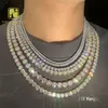 Chaîne Moissanite pleine taille prête à l'emploi en Stock, collier vvs en or 18 carats, bijoux Hip Hop, chaîne de Tennis, collier et Bracelet glacé