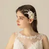 Hair Clips O565 Delicate Wedding Bridal Comb Chiffon Flowers Crystal Beading Handmade Bridesmaid Women Pageant Perform Prom Headpiece