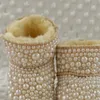 Dollbling mama Daugth Baby Custom Pearls Buto spersonalizowane ręcznie robione luksusowe futra koraliki z kości słoniowej Bling Winter Botties 240227