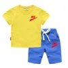 New Fashion Summer Baby Girl Clothes Children Sport Brand logo prin T-Shirt Shorts 2Pcs/Set Toddler Costume Boys Clothing Kids Tracksuits