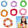 Hawaiian Flower Garland Necklace Hula Leis Festive Party Garland Artificial Silk Flower Necklace Wreaths Wedding Beach Party Garland 2024303