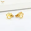 Stud Earrings Puppy Dog Cat Pet Paw Print Golden Stainless Steel Animal Earings Set For Women Girls Jewelry Ornaments Wholesale