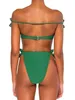 Mode sexig ruffled bikini tryckt bad triangel mikro bikinis sexig låg midja baddräkt kvinnor sträng monokini baddräkter 240227