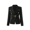 여자복 재킷 재킷 레트로 패션 디자이너 정장 재킷 사자 이중 브레스트 슬림 대형 크기