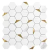 Art3d 10Sheet 3D Wall Stickers Selfadhesive Hexagon Mosaic Peel and Stick Backsplash Tiles for Kitchen Bathroom Wallpapers31X8454527