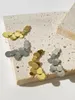Boucles d'oreilles Peri'sbox Unique en or massif plaqué argent Multi pièce grande pour les femmes asymétrique élégant déclaration bijoux en