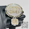 Özel Yapım İsim Mektubu Erkekler VVS Moissanite Buzlu Sier Takı 10K 14K Gold Lab Diamond Kolye