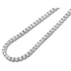 Gold 10k Gold 4 Porg Round Natural Diamond Single Row Tennis Chain 22 Disponible en jaune / blanc / rose or