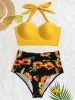 Sexy Push-Up-Bikini-Set für Damen, hoch taillierter Badeanzug, Blumen-Badeanzug, Bademode, Sommer-Badeanzug, Strandmode