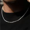 necklaces Designer mens hiphop chains jewelry diamond one row tennis chain hip hop jewelry 3mm 4mm silver rose gold crystal chain necklaces