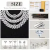 Rts Hiphop Sieraden 8mm/10mm/12mm/13mm/14mm/15mm/20mm 2 rijen Cubaanse ketting S925 Zilver met Vvs Moissanite Mens Cubaanse Link Chain