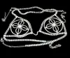 Seks srebrny złoty kolor na ciało Naszyjnik dla kobiet Flash Lśnią kryształowy rhinestone bikini bikini biżuteria