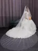 Velos de novia Simplicidad Tul liso 2 capas Velo de novia largo Elegante 3 metros T Cara de cubierta de marfil blanco con peine5018606