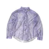 Gilets pour hommes MamaHasGun California Street Vintage Lavande Violet Creux Précision Brodée Chemise à manches longues en vrac