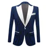 Klasyczne mężczyzn luksusowa kurtka ślubna Red Grey Grey Blue Fashion Singer gospodarz sceniczny występ Blazers Dress 240223