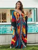 Women Beach Wear Cove Cove Ups Print Long Sleeve Beach Swimsuit Cover Up Dresses