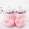 Boots Plushy Patchwork Booties For Toddlers Soft Cute And Non-Skid Cozy Quilted Baby Shoes With Cotton Padding Safe Soles 0-18M