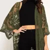 Blusas femininas verão mulheres rendas crochê biquíni senhora cobrir quimono cardigan swimwear kaftan maiô manga longa férias vestido de praia