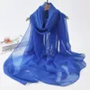 Foulards coréen solide transparent mousseline de soie voyage vacances plage serviette crème solaire châle femme été climatisation glace soie écharpe m10