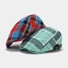 Bérets Automne Béret Hommes Casual Court Bord Peaky Blinders Casquettes Pour La Mode Plaid Coton Casquette De Soleil Classique Rétro Britannique Peintre Chapeaux