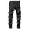 2021 outono design de moda impresso preto estiramento jeans masculino marca high-end personalizado calças de moda casual