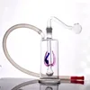 Gros petit brûleur à mazout en verre Bong clair Pyrex bouteille épaisse barboteur tuyau d'eau recycleur portable Ashcatcher Bong avec tuyau à ongles d'huile et tube en silicone