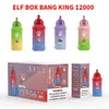 Original ELF BOX bang king 12000 Puffs Disposable E-cigarettes Vape Puff 12k 23ml Pre-filled Pod 650mah Rechargeable 20 Flaovrs Pen Vs Bang box 12000 15000 12k vapes