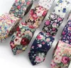 Bomullsblomma slips men039s färgglada blommor slipsar smal paisley smal mager cravate smala tjocka slipsar t2008052503771